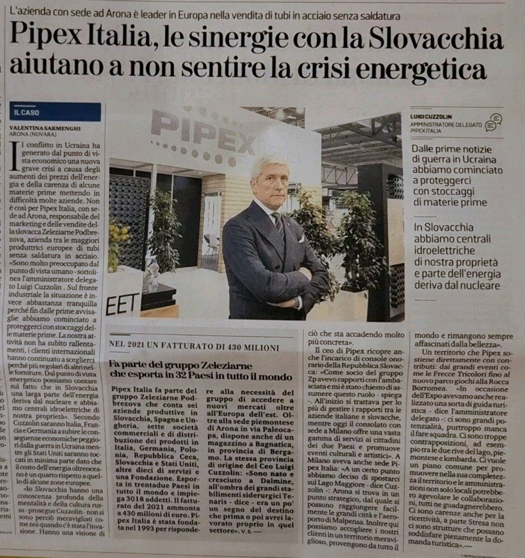 Cuzzolin for La Stampa - energy crisis